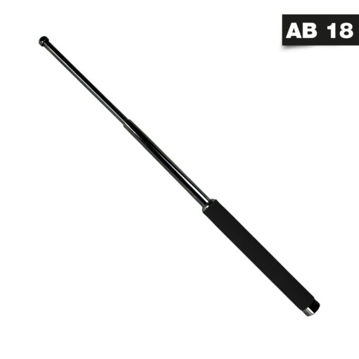 40cm Teleskop Abwehrstock schwarz 16" mit Moosgummigriff und Cordura-Holster - Abbildung 1